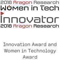 Aragon Research Innovation Award and Women in Technology Award logo