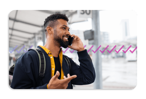 Customer on mobile device