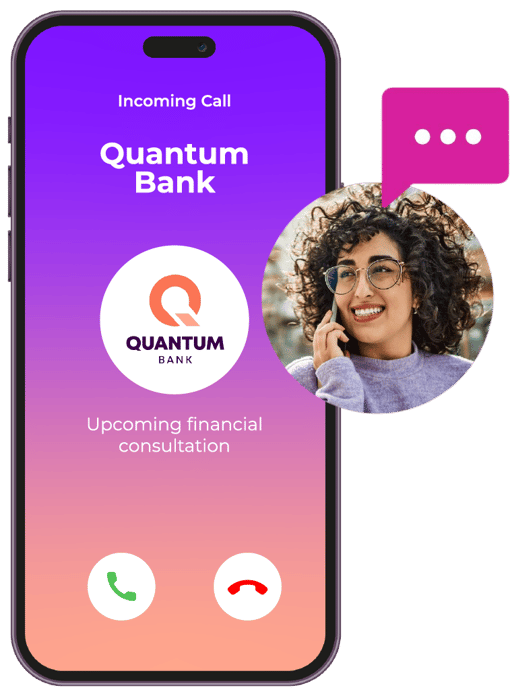 Image of incoming call on mobile with showcasing of brand